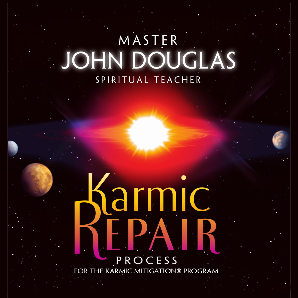 Master John Douglas Spiritual Teacher Karmic Repair Process for Karmic Mitigation® with sun and planets in the background